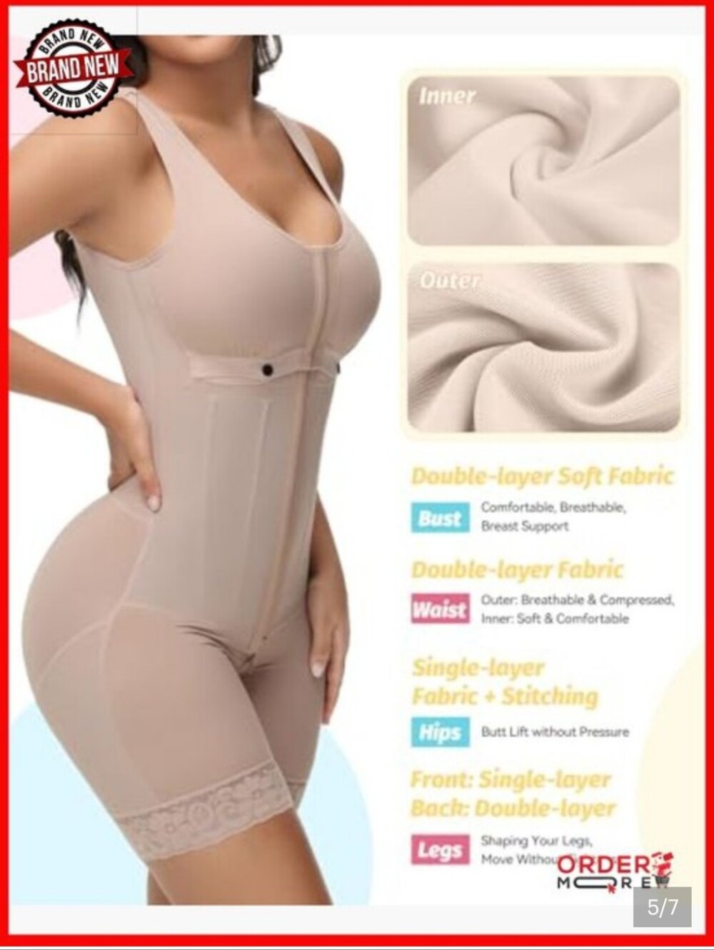 Comfort Sculpt High-Compression Full Body Bodysuit - Beige